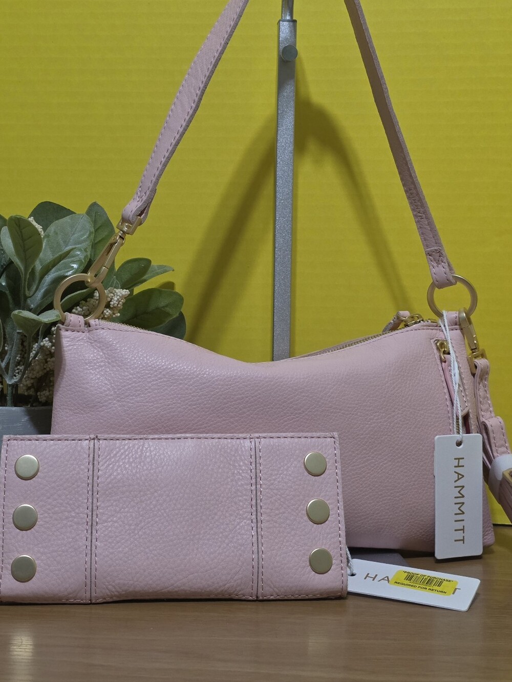 !! 2PCS !! HAMMITT Flamingo Leather SM Kyle Bag and Wallet Set - Picture 3 of 7